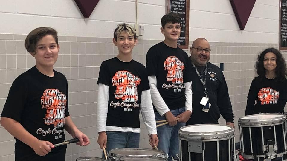 Coyle Middle School Band Boosters - Mr. McHenry and our 7/8 Percussion F2F  AND Virtual students had a great class today! @RHS_Eagles @Coyle_Cougars  Garland ISD Rowlett High School Mighty Eagle Band